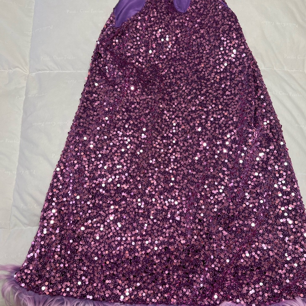 SHEIN Purple Sequin Prom Dress